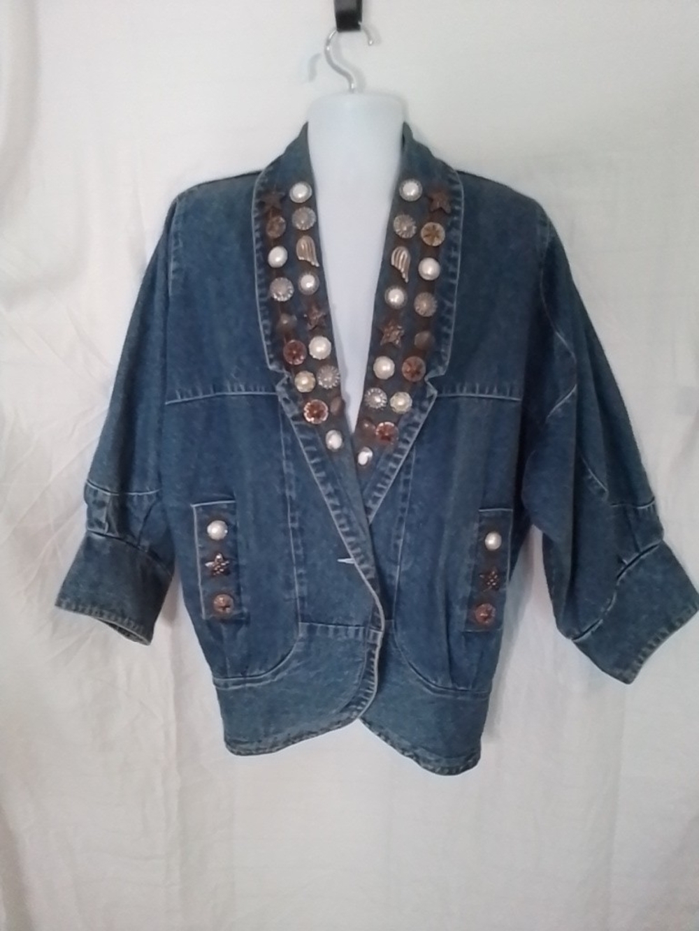 Embellished Denim Jacket - Blue